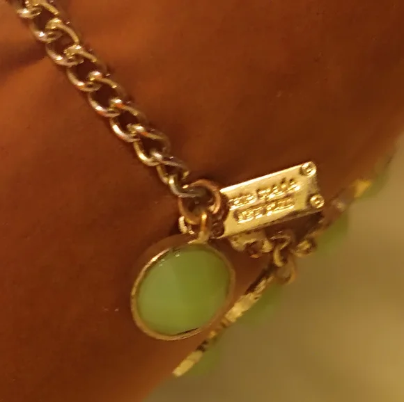 Kate Spade light green jade color and gold statement bracelet - Picture 5 of 7